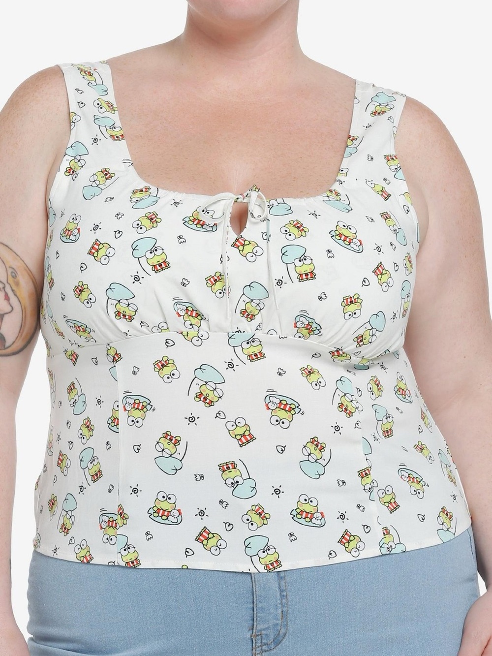 Sanrio Keroppi Ruched Tank Top Sz large.